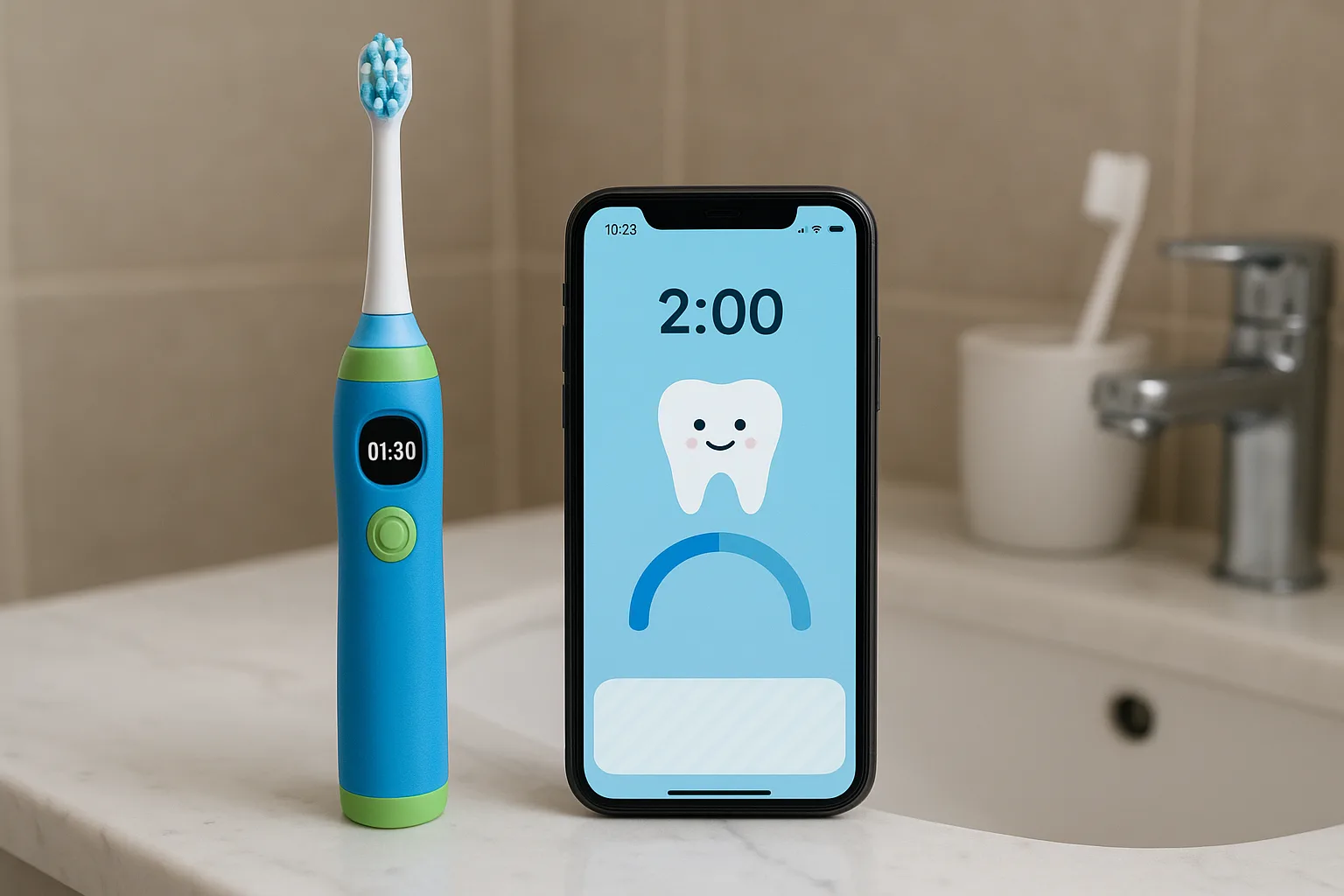 Kinderzahnbuerste mit Timer und App: Sind Zusatzfunktionen sinnvoll?