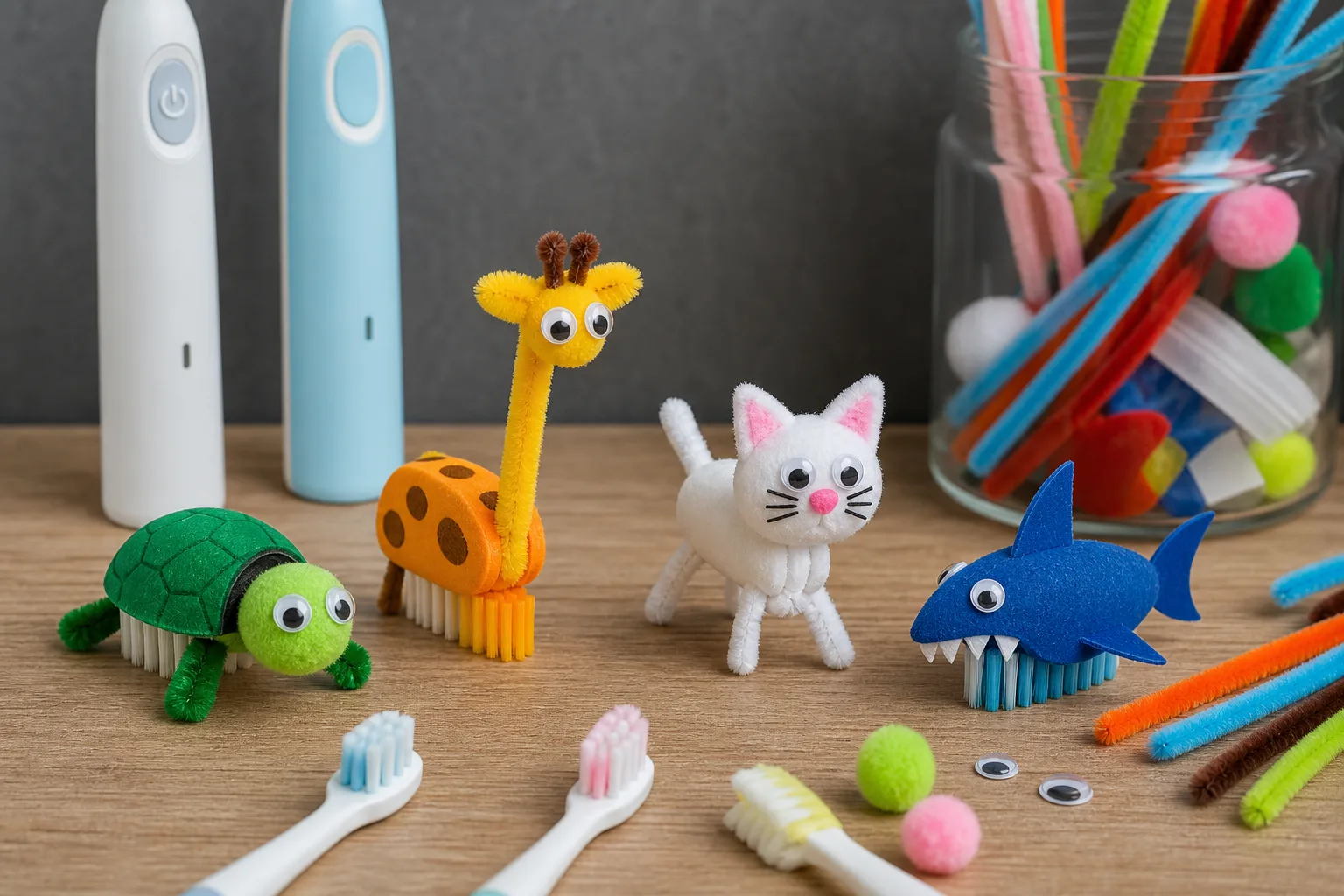 Zahnbuerste Basteln: Kindersichere Spielzeuge aus alten Zahnbuersten herstellen